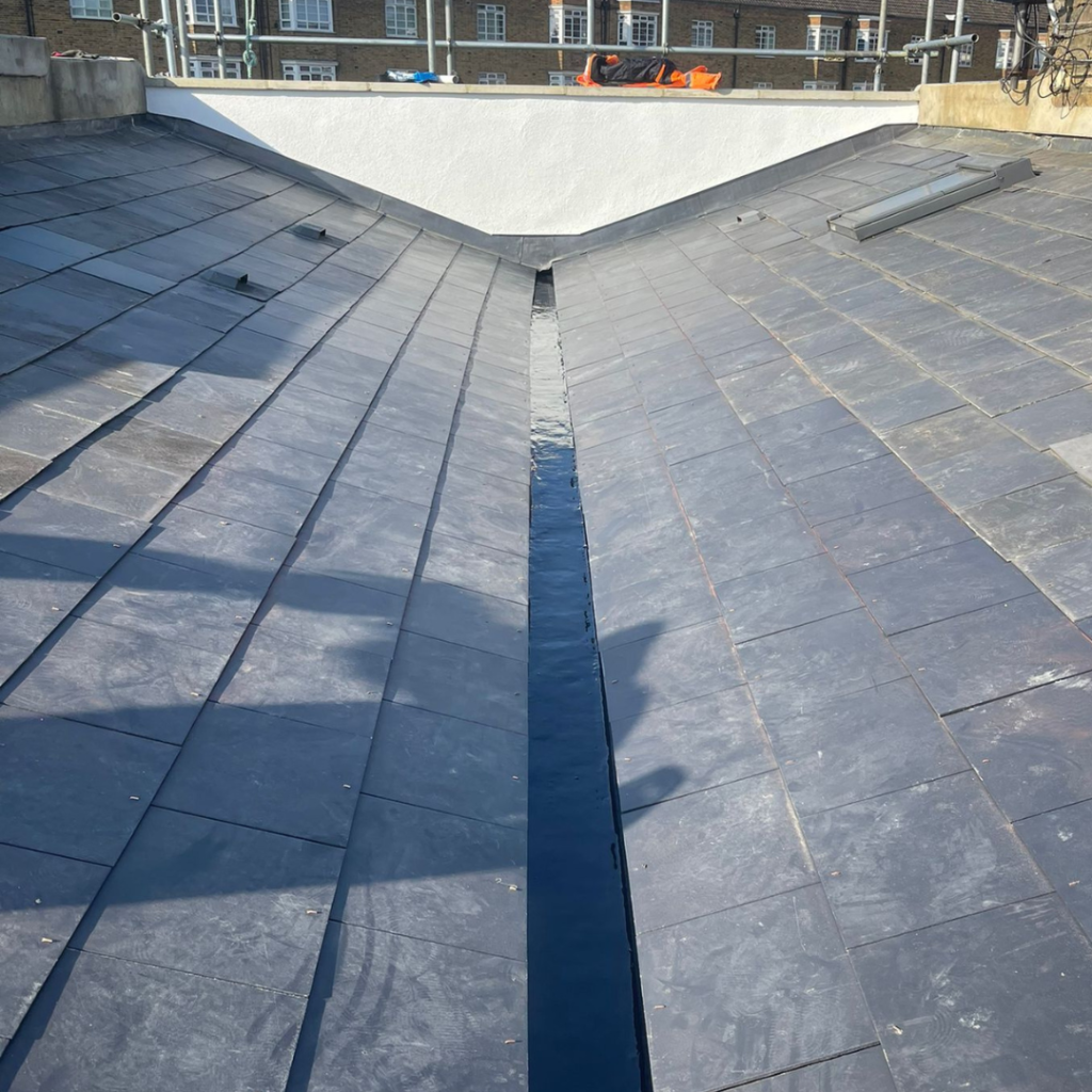 Traditional butterfly slate roof by BARL Roofing serving Islington N1